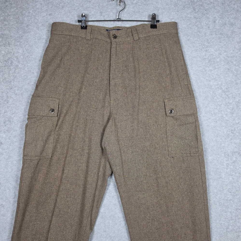 Polo Ralph Lauren Pants Mens 36x30 Dune Brown Vintage Y2k Cargo Straight Tweed